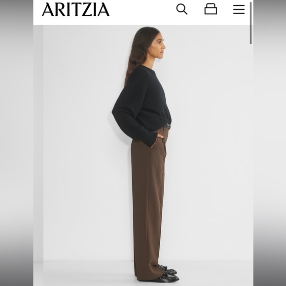 Aritzia The Effortless Pant™ - Crepette™ Mocha Brown sz 6 - Picture 3 of 16